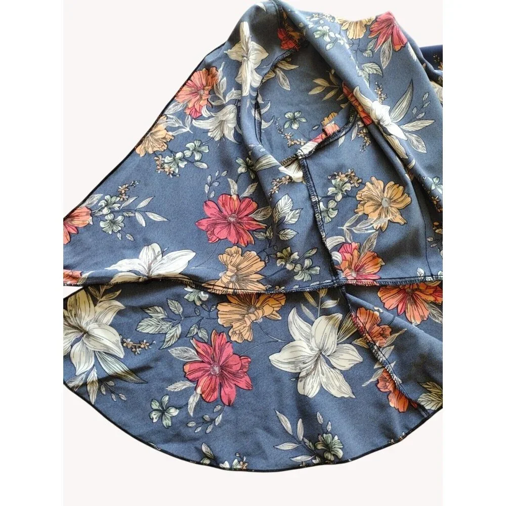 Shein Curve Top 0xl Wrap Short Sleeve Floral Hawaiian Beach - Picture 10 of 12